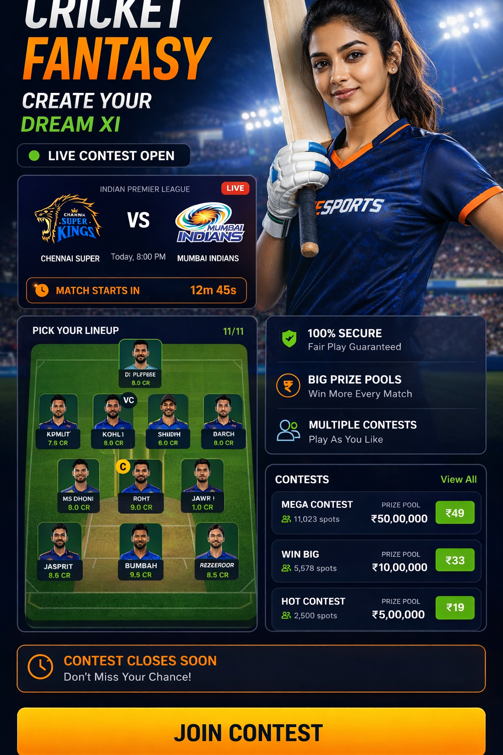 Fantasy App Download cricket matchday visual