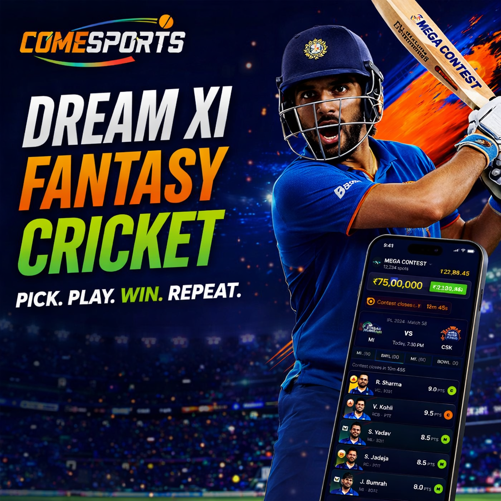 Fantasy App Download Dream XI fantasy cricket ad visual