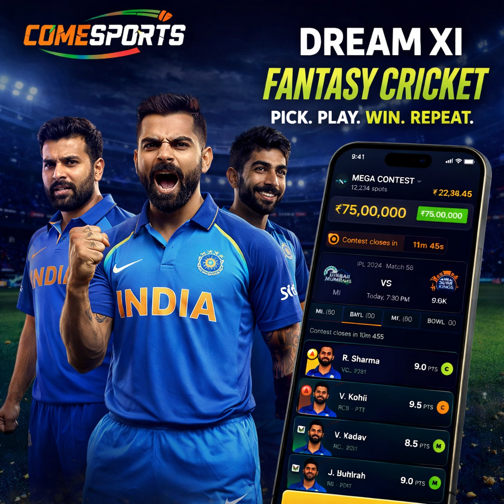 Fantasy App Download fantasy cricket and India team visual
