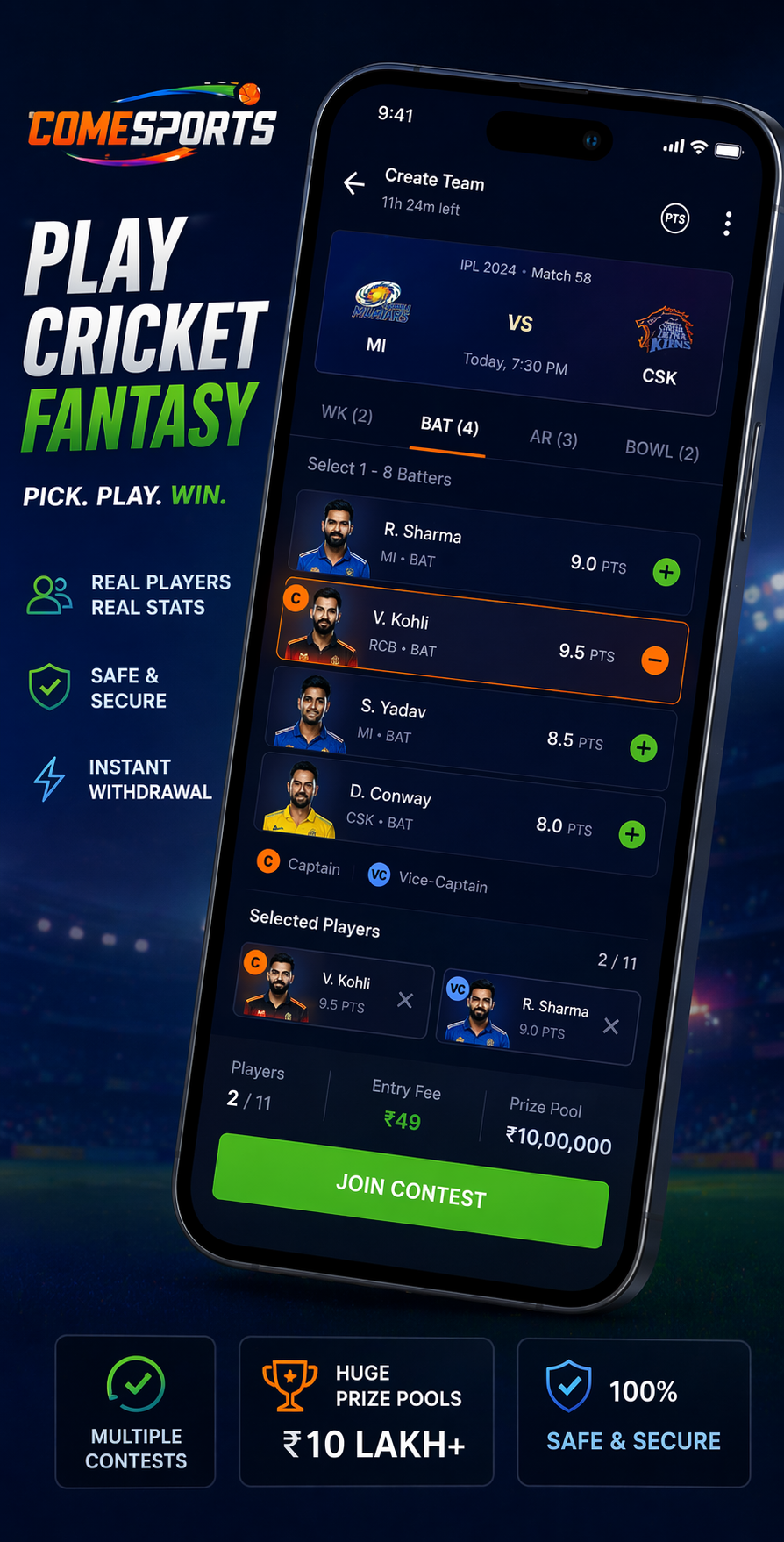 Fantasy App Download cricket fantasy visual